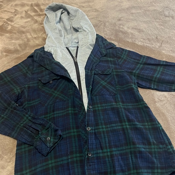 Flannel hooded shirt - Picture 1 of 5